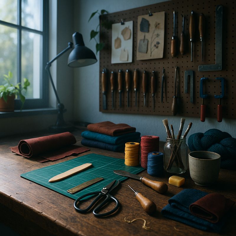Mabel Richardson in her craft workspace